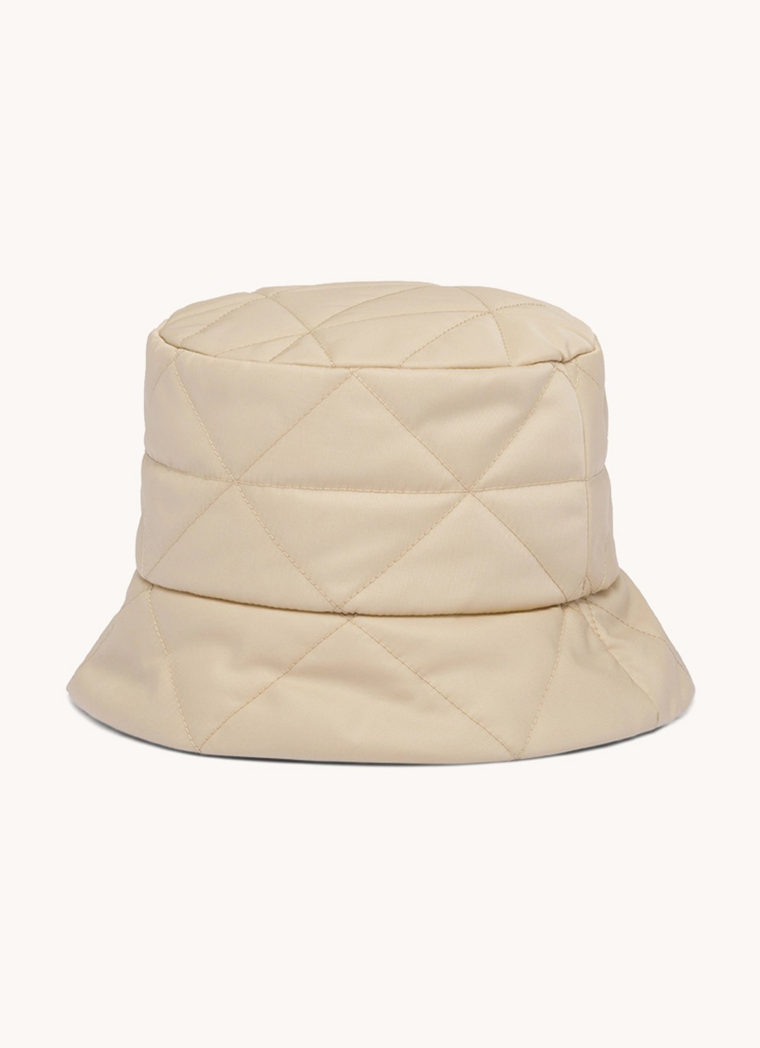 Prada Gewatteerde bucket hoed met logo - achterkant 2 gebroken wit