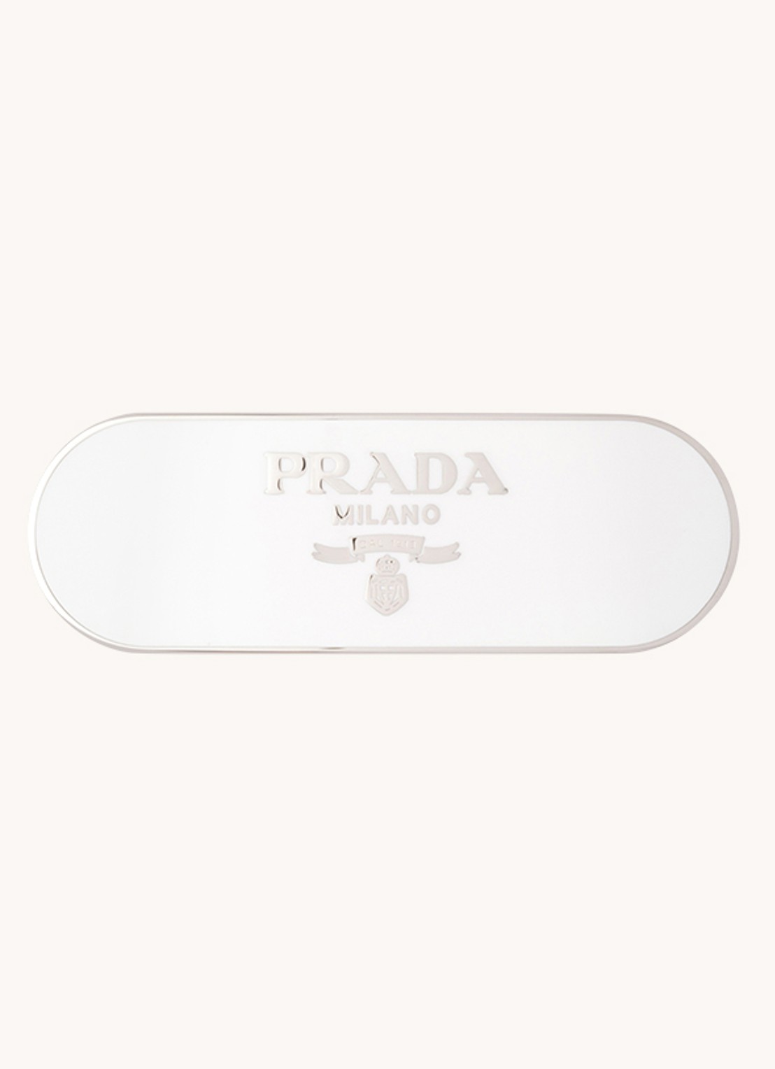 Prada Haarclip met logo - voorkant 2 wit