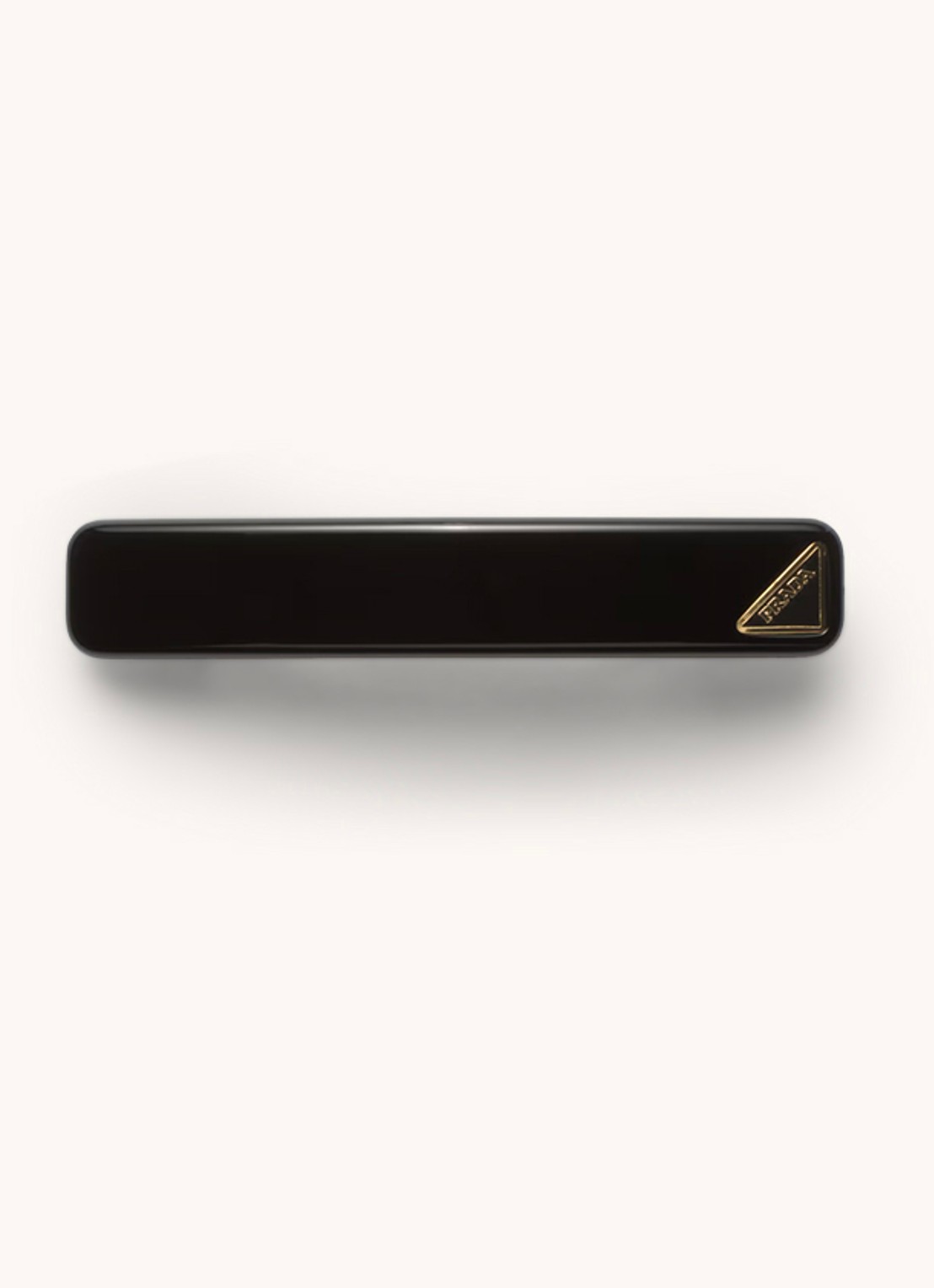 Prada Haarclip met logo - voorkant zwart