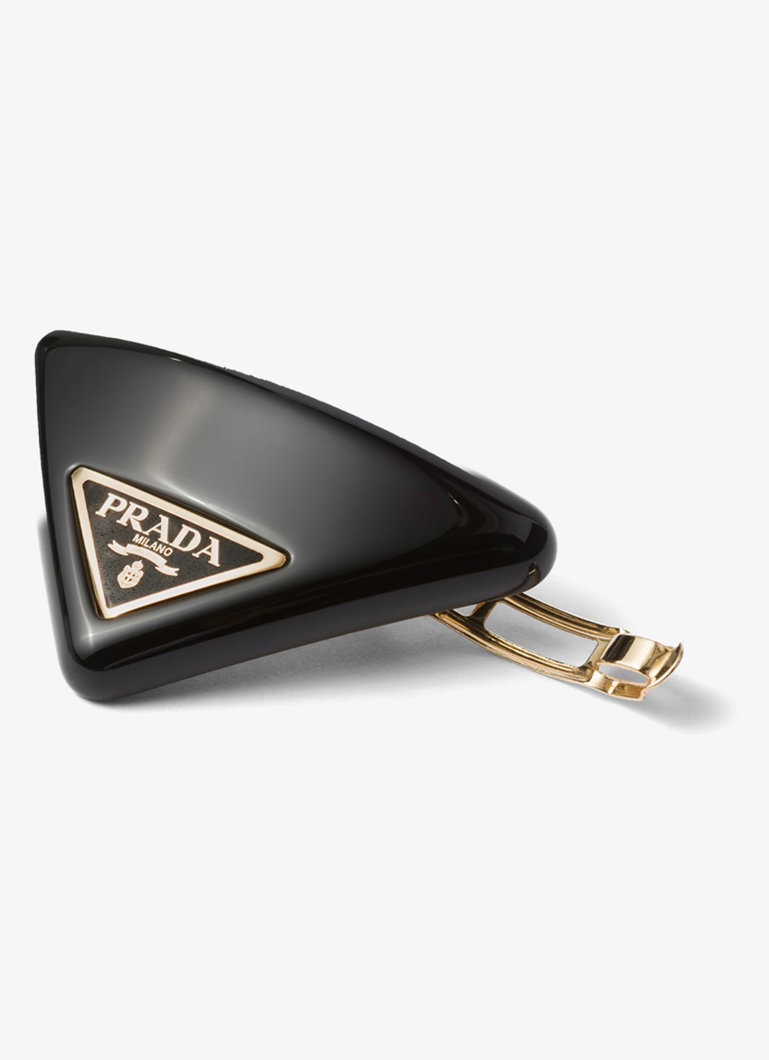 Prada Haarclip met logo - voorkant 2 zwart