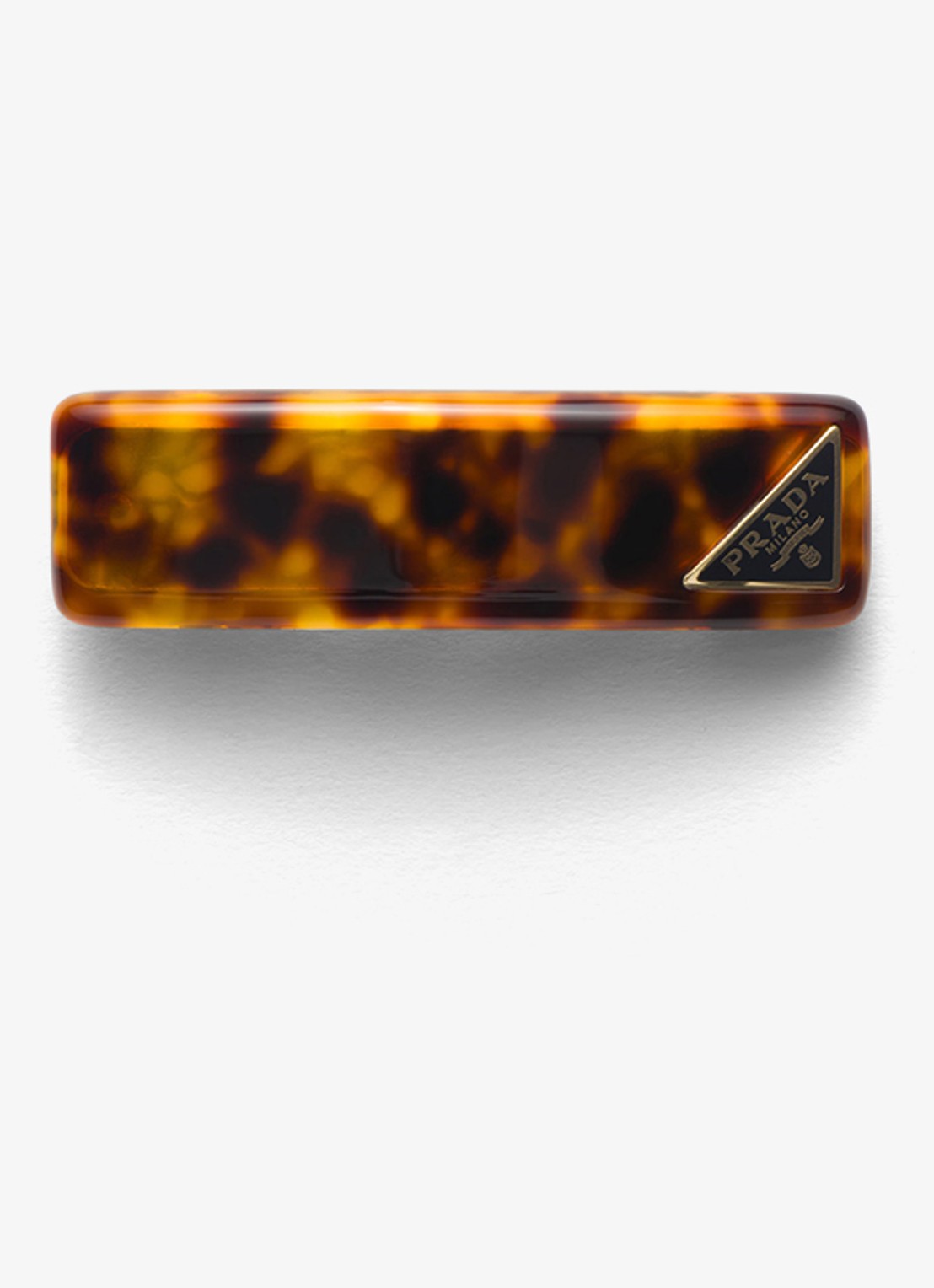 Prada Haarclip met logo - voorkant 2 bruin