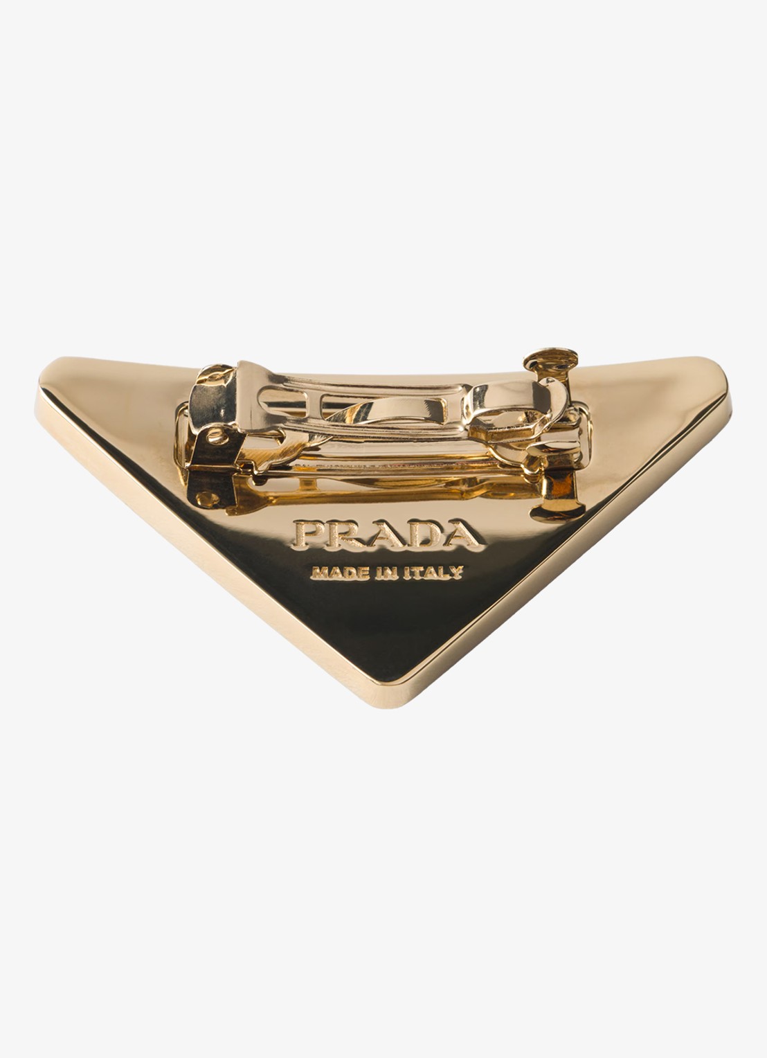 Prada Haarclip met logo - detail camel