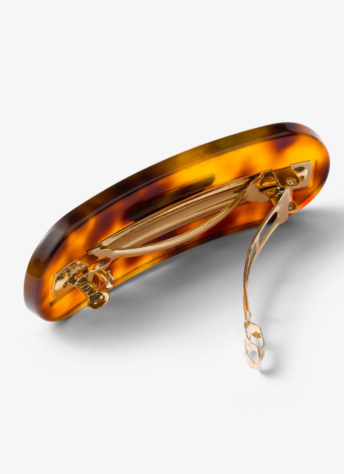 Prada Haarclip met logo - achterkant 2 bruin