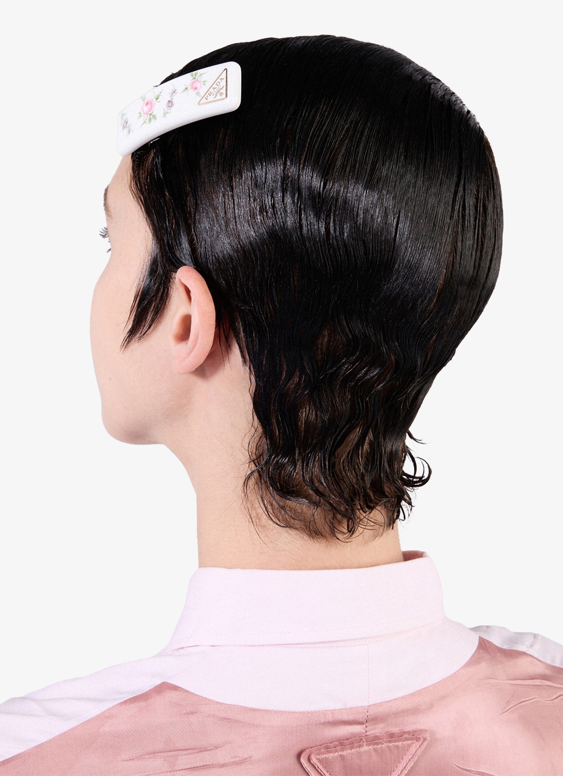 Prada Haarclip met logo - voorkant 2 wit