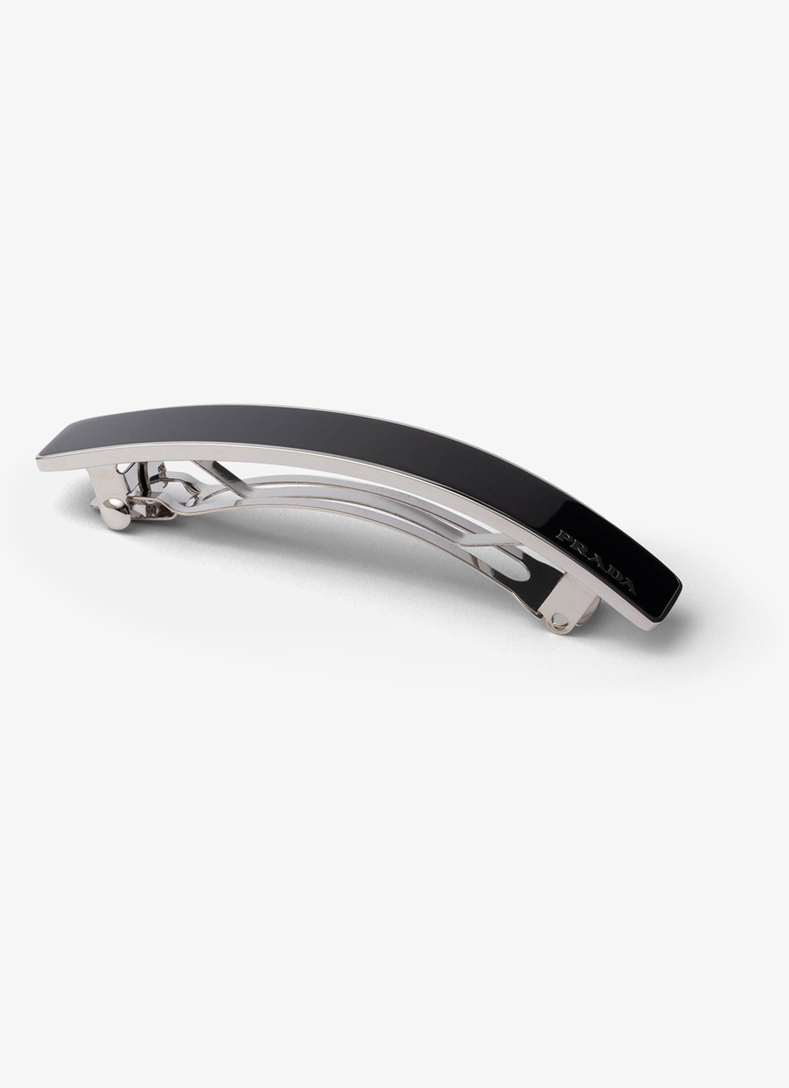Prada Haarclip met logo - detail zwart