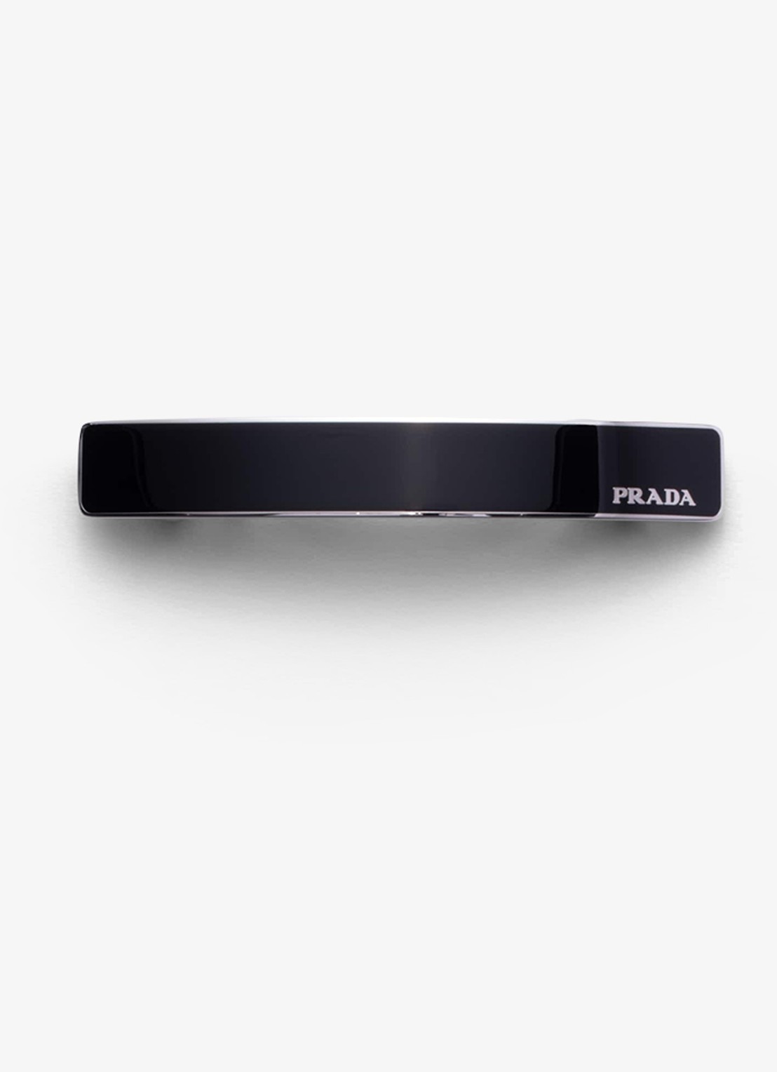 Prada Haarclip met logo - voorkant 2 zwart