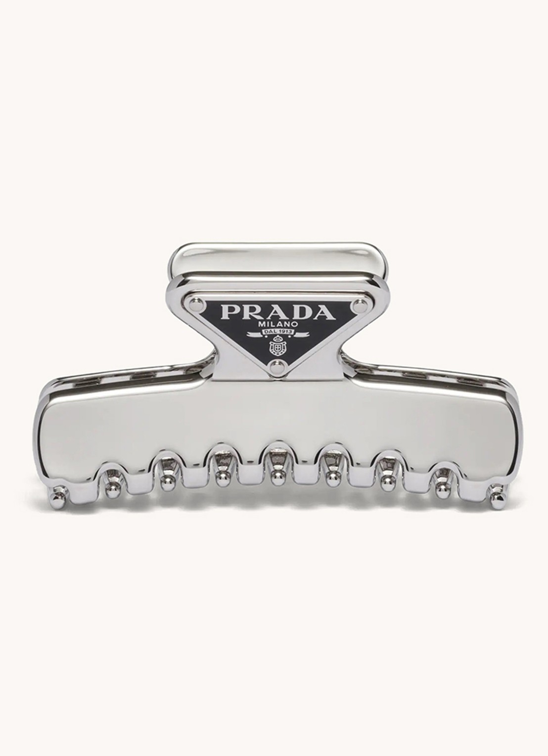 Prada Haarklem met logo - voorkant zilver
