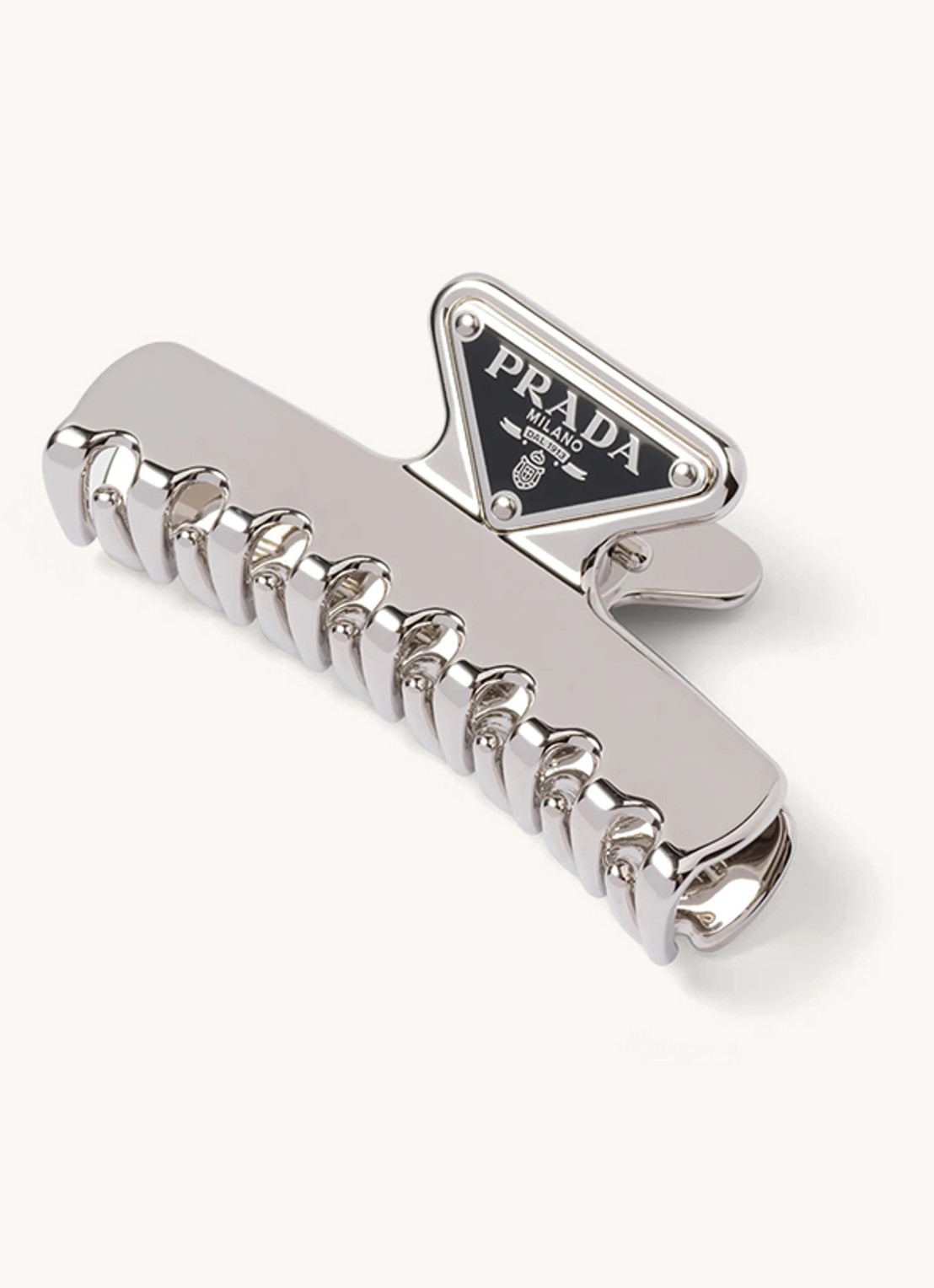 Prada Haarklem met logo - voorkant 2 zilver