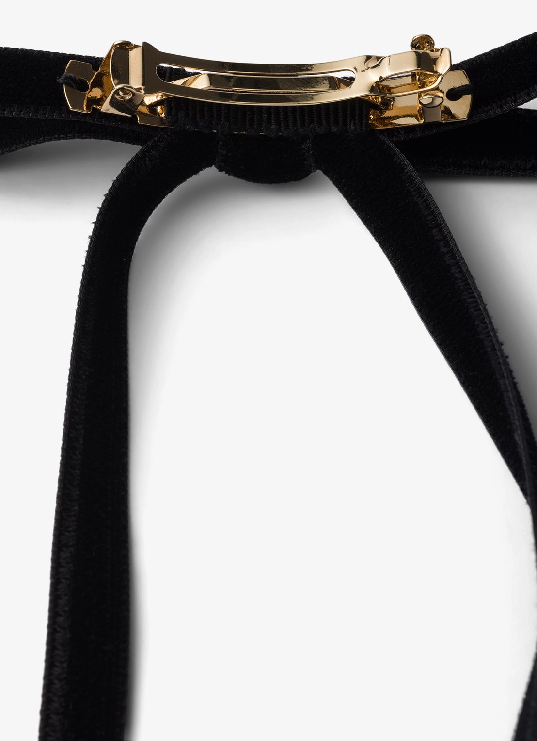 Prada Haarspeld van fluweel - detail zwart
