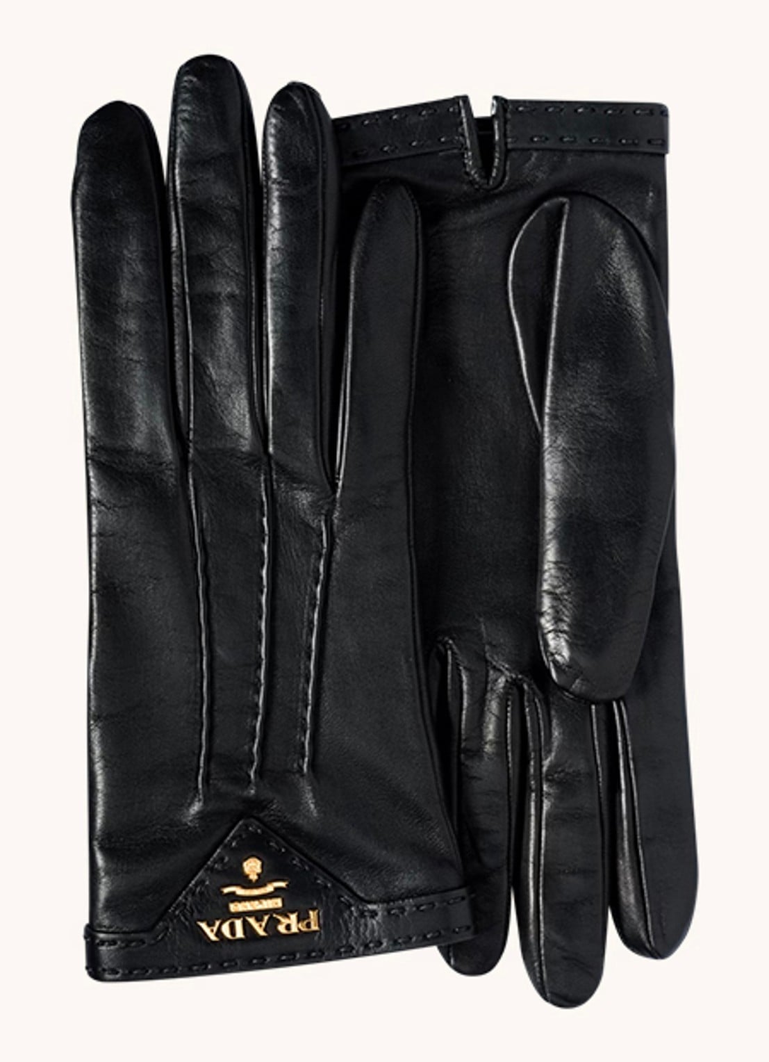 Prada Handschoenen van leer - voorkant zwart