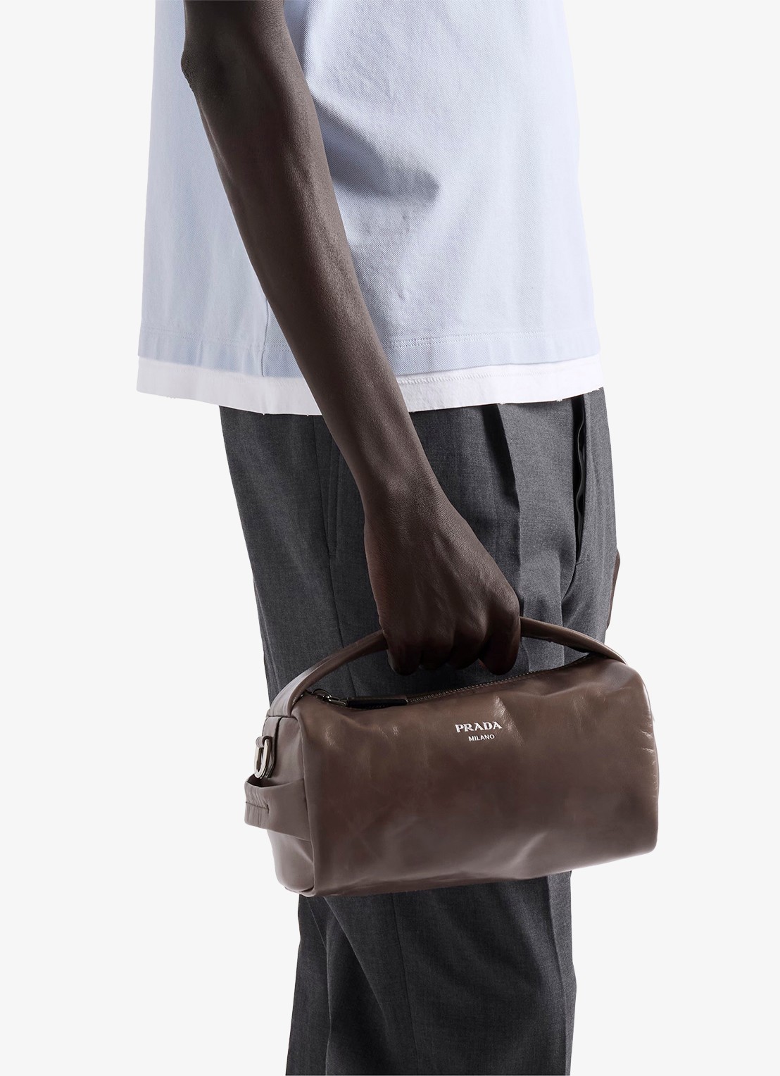 Prada Handtas van kalfsleer - voorkant 3 taupe