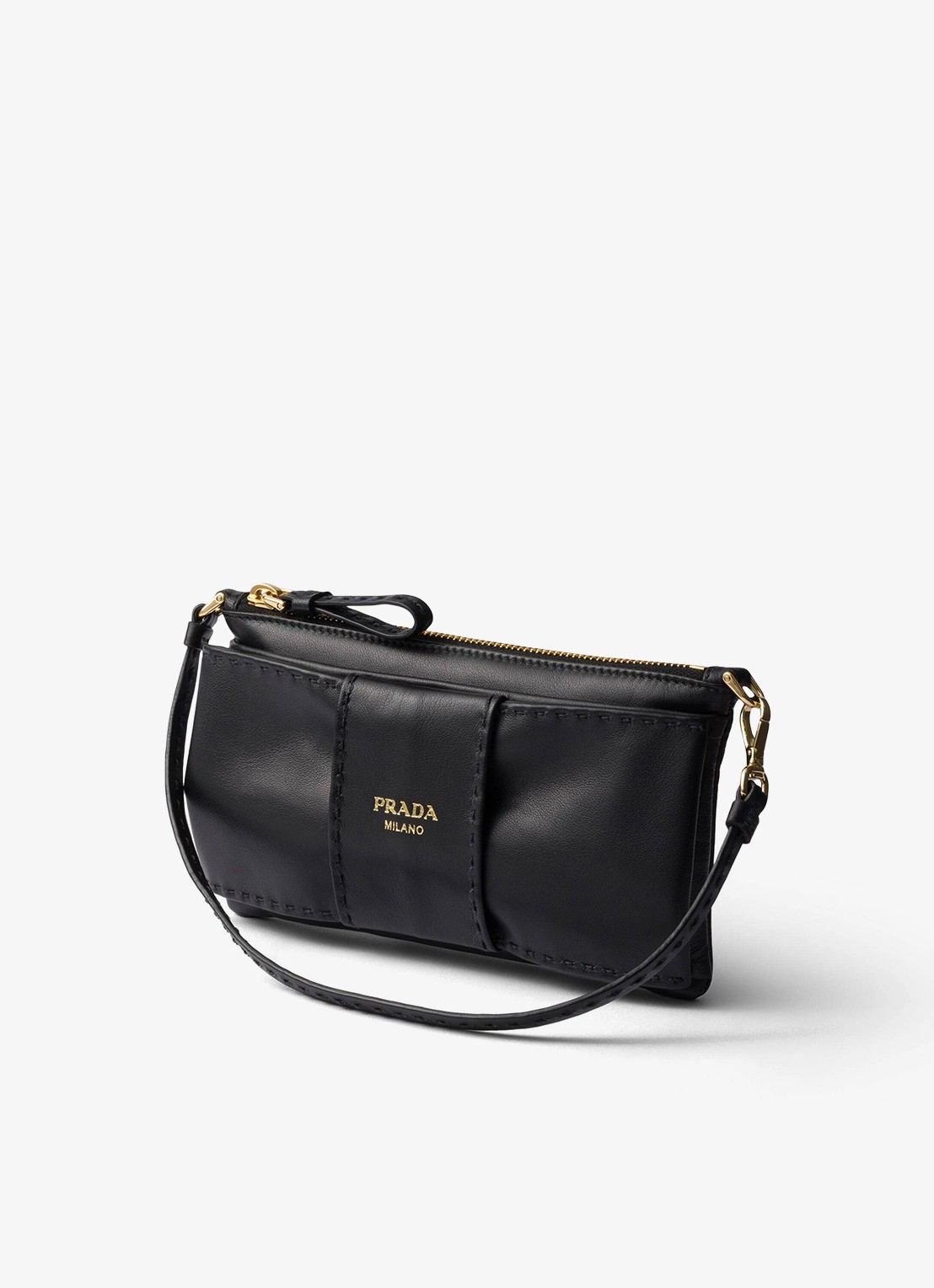 Prada Handtas van lamsleer - detail 2 zwart