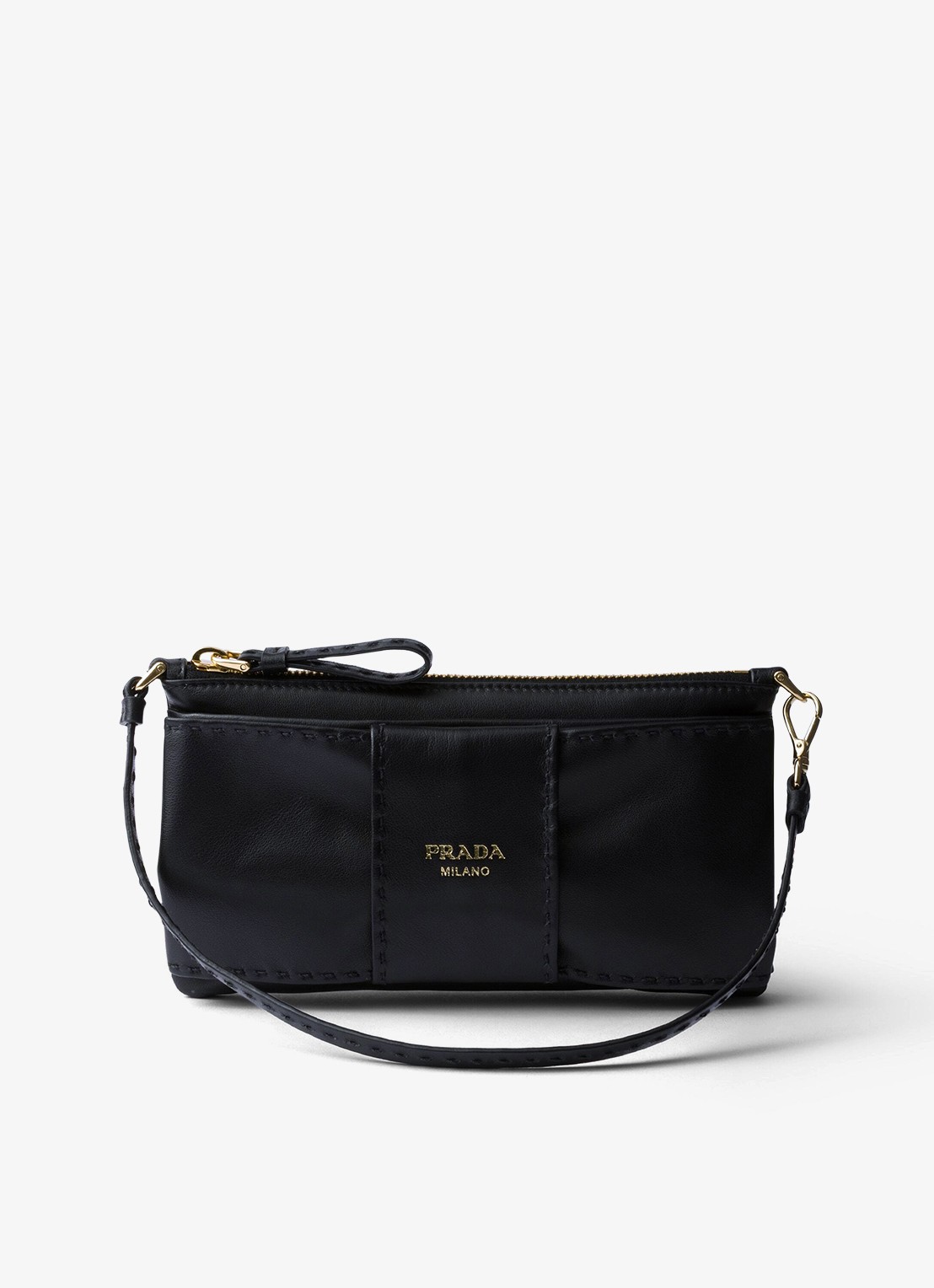 Prada Handtas van lamsleer - voorkant 5 zwart
