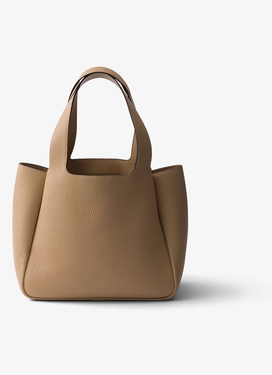 Prada Handtas van leer met logo - achterkant 6 beige