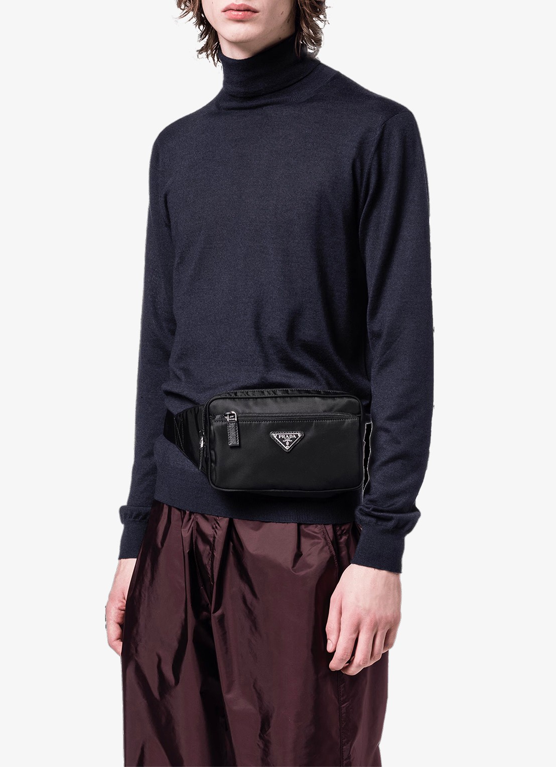 Prada Heuptas met leren details - voorkant 3 zwart