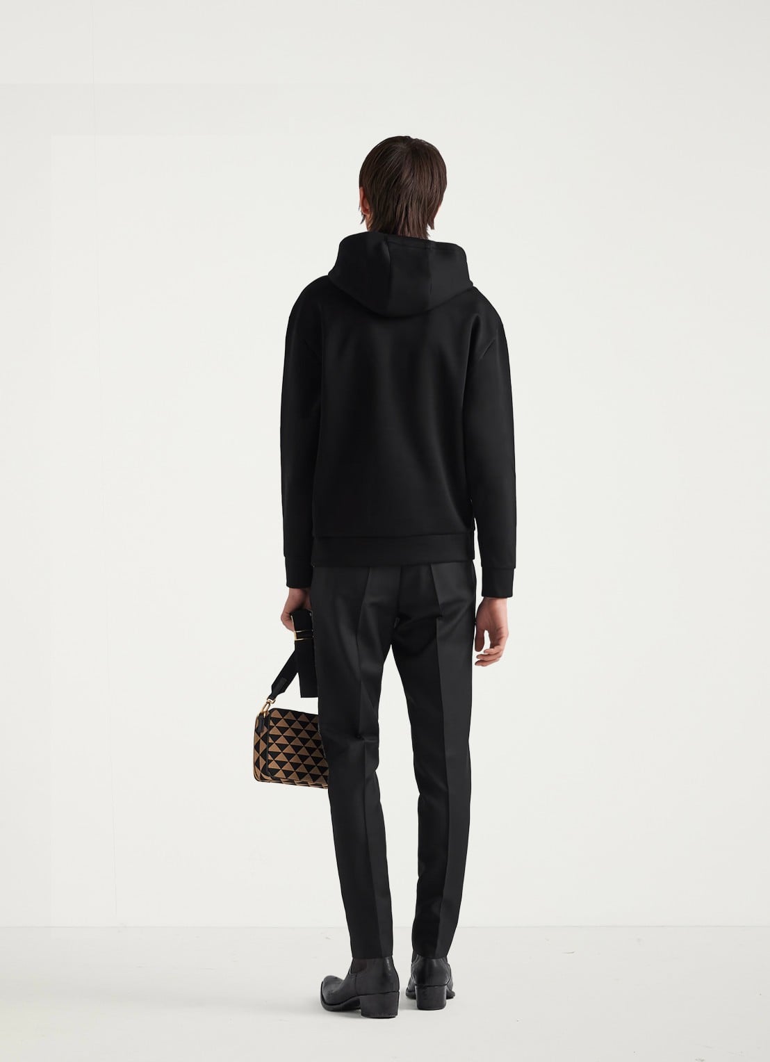 Prada Hoodie met logo - achterkant 3 zwart
