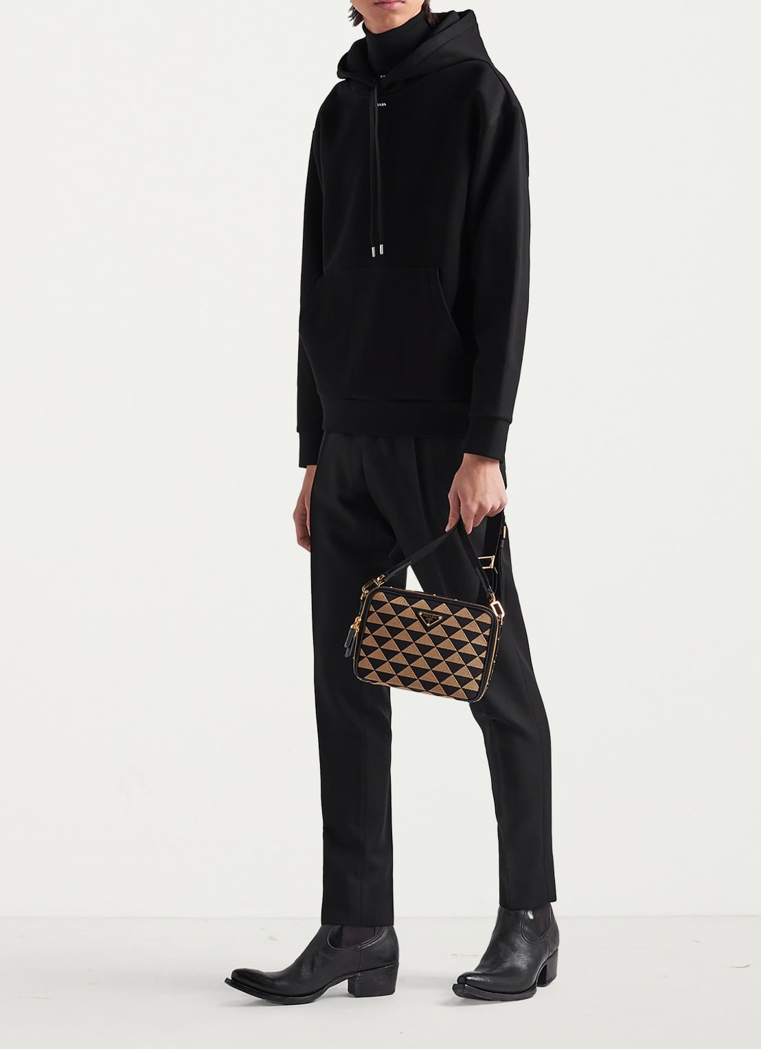 Prada Hoodie met logo - voorkant 5 zwart
