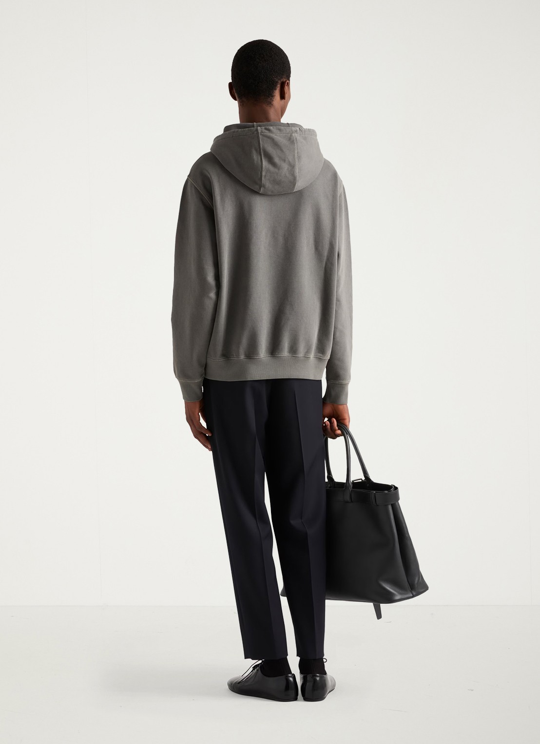 Prada Hoodie met logoborduring - achterkant 2 grijs