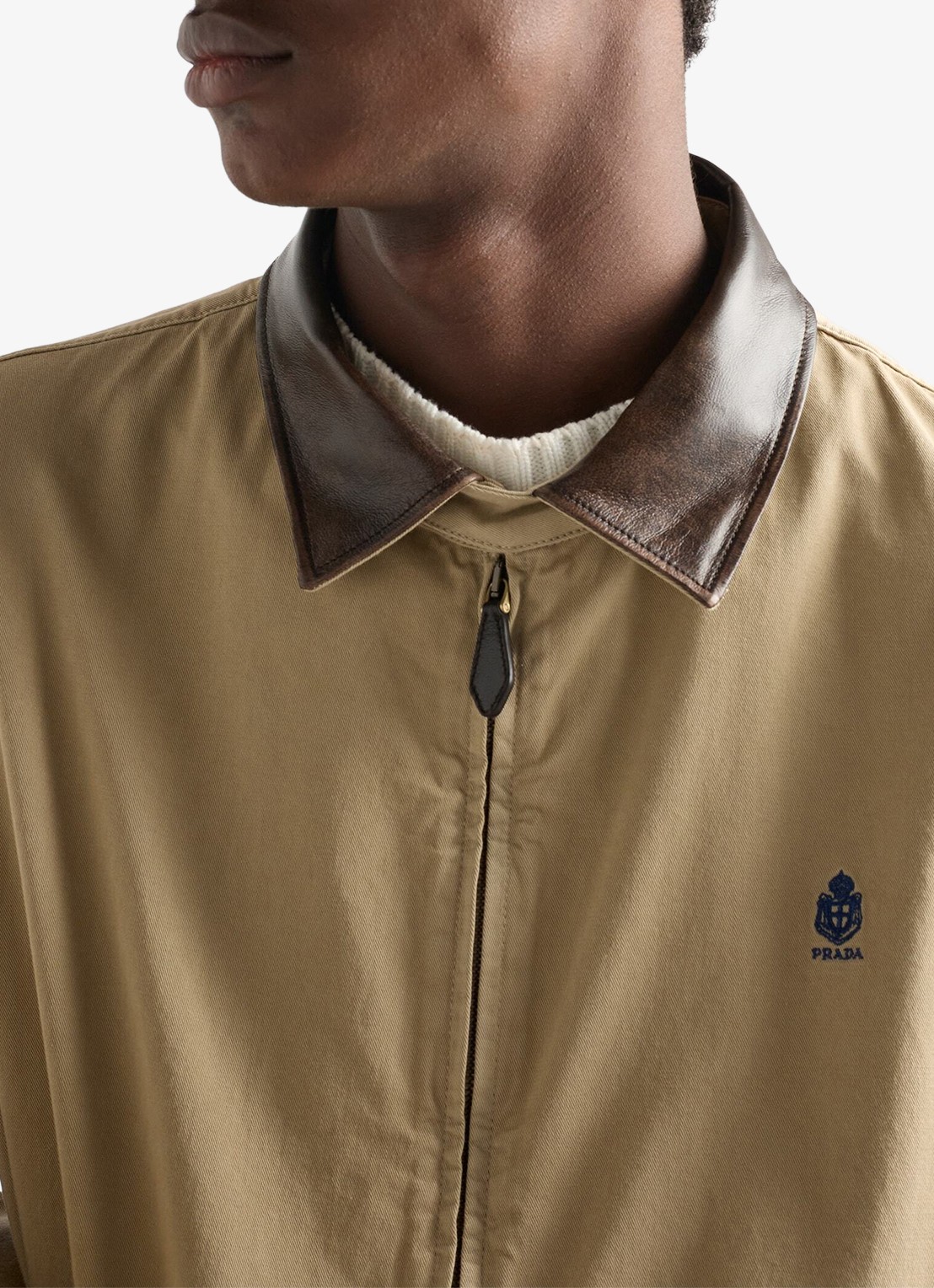 Prada Jack met details van leer - detail 5 donkerbeige