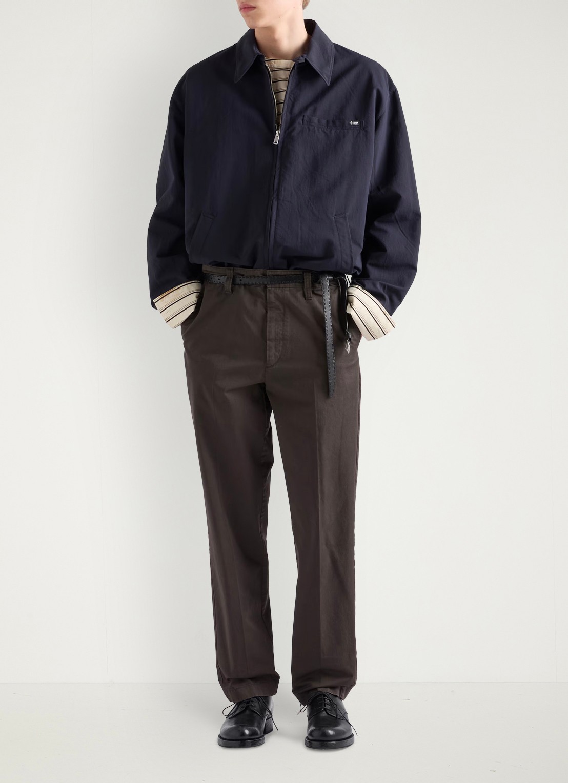 Prada Jack met logo en borstzak - voorkant 5 donkerblauw