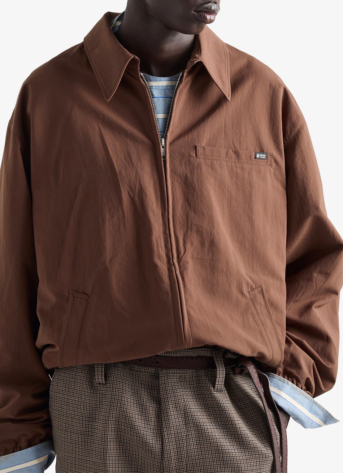 Prada Jack met logo en borstzak - detail bruin