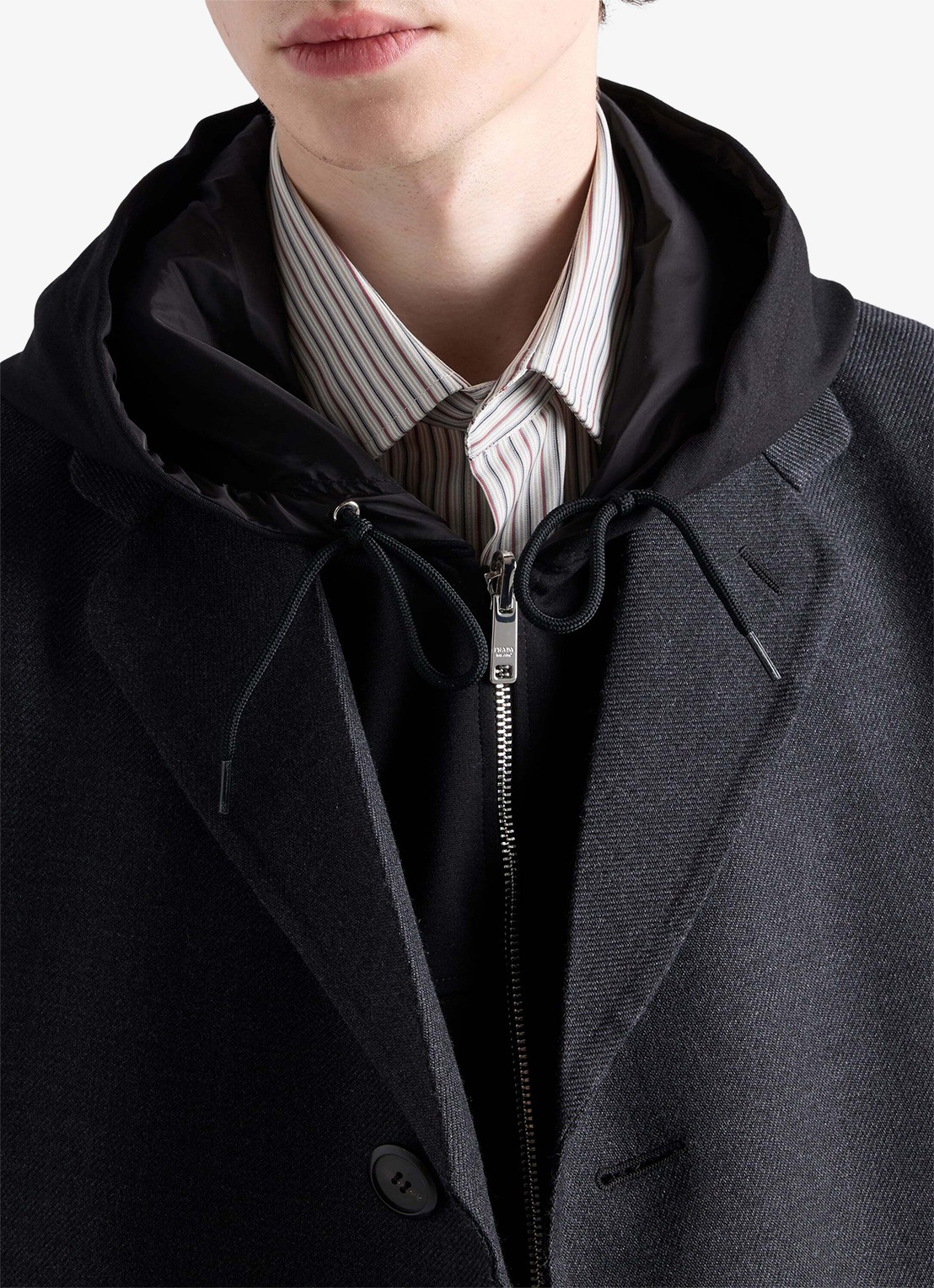 Prada Jack met logo en capuchon - detail 2 zwart