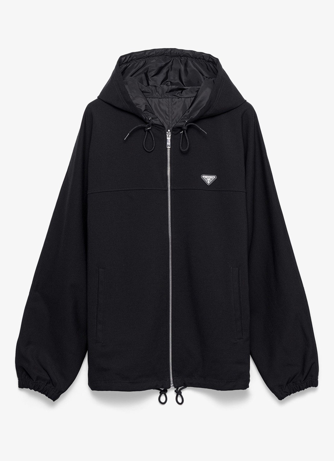 Prada Jack met logo en capuchon - voorkant 4 zwart