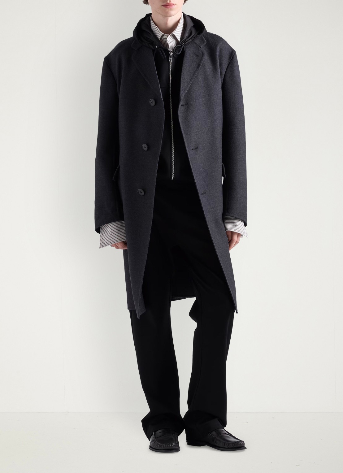 Prada Jack met logo en capuchon - voorkant 5 zwart