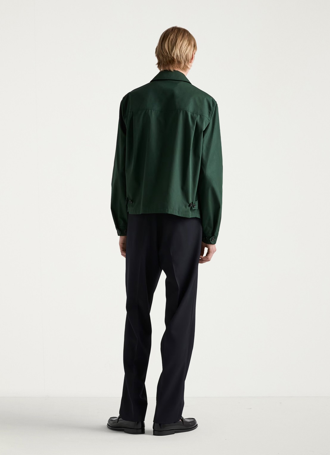 Prada Jack met logo en steekzakken - achterkant 3 donkergroen