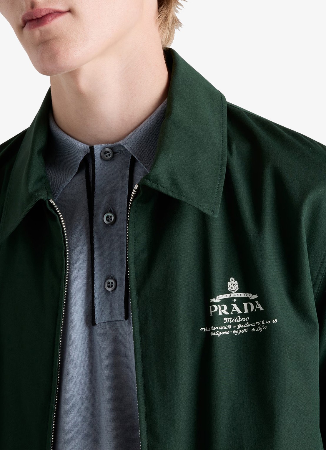 Prada Jack met logo en steekzakken - detail 4 donkergroen