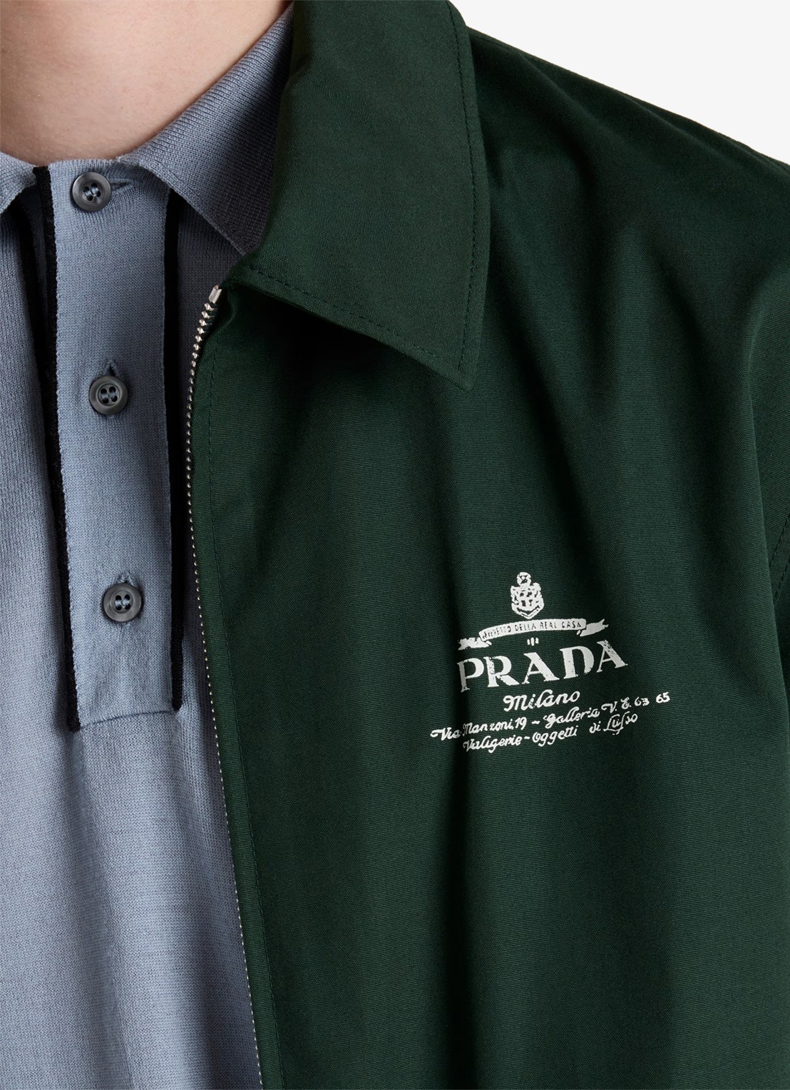Prada Jack met logo en steekzakken - detail 6 donkergroen
