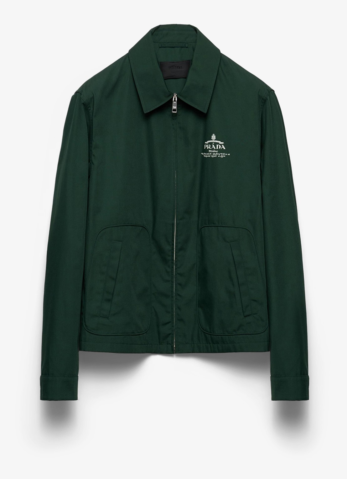 Prada Jack met logo en steekzakken - voorkant donkergroen
