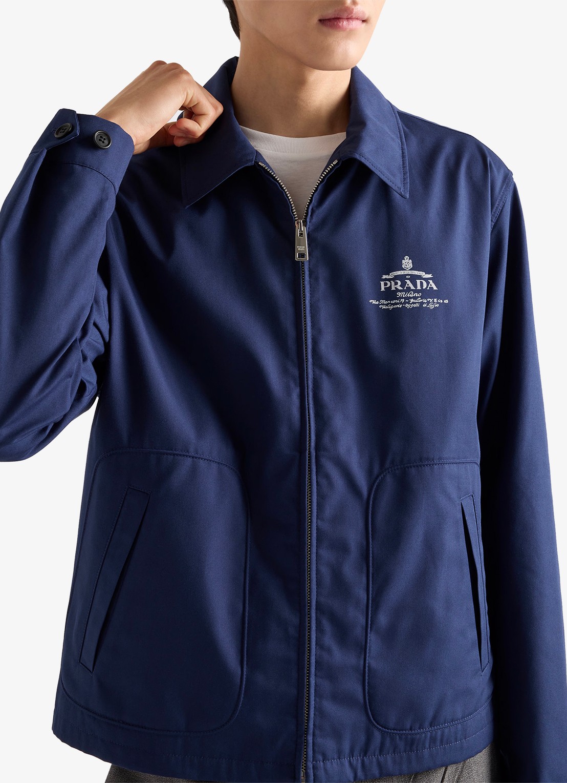 Prada Jack met logo en steekzakken - detail 4 donkerblauw