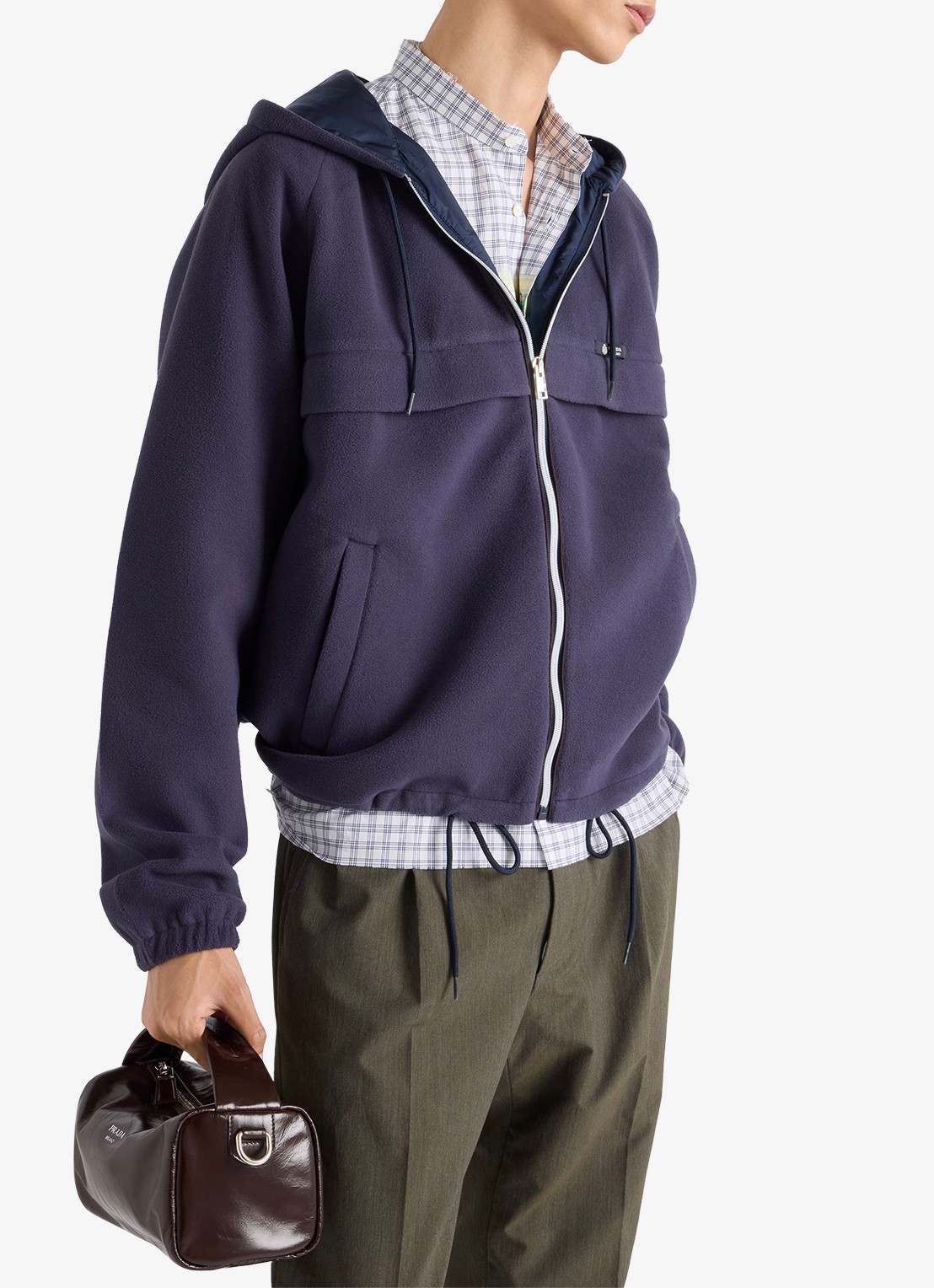 Prada Jack met steekzakken en capuchon - detail 3 donkerblauw