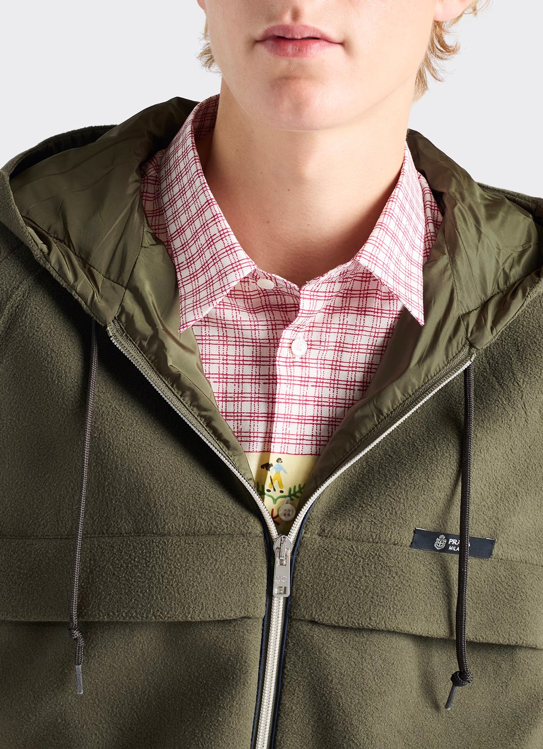 Prada Jack met steekzakken en capuchon - detail 4 legergroen