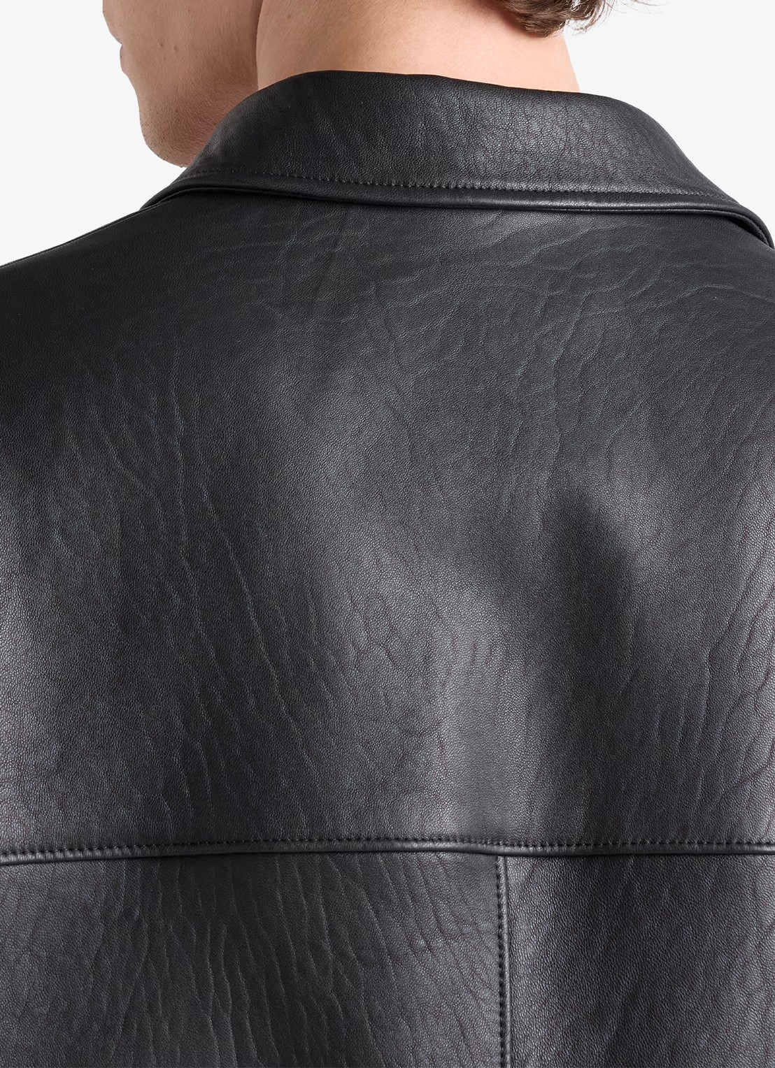 Prada Jack van lamsleer met borstzak - detail 5 zwart