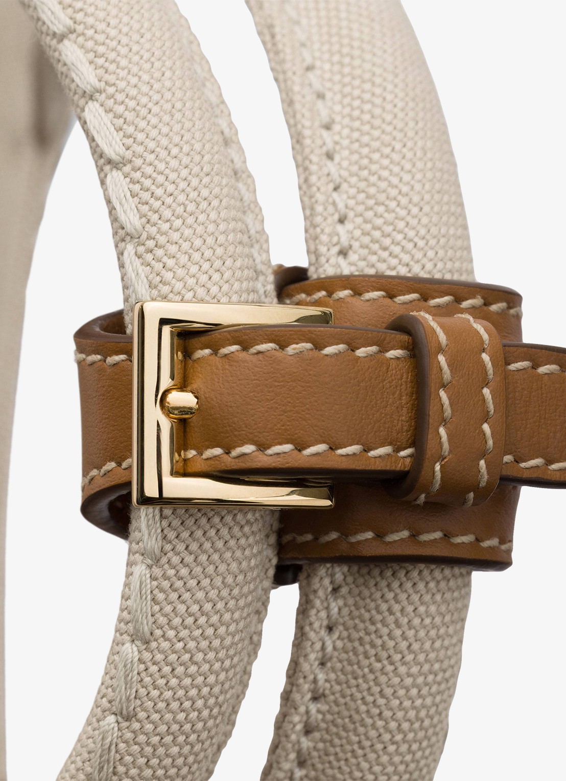 Prada Jardinière Large handtas met logoborduring - detail 5 beige