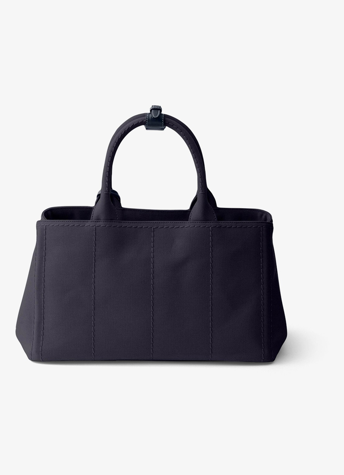 Prada Jardinière Large handtas met logoborduring - achterkant 4 donkerblauw