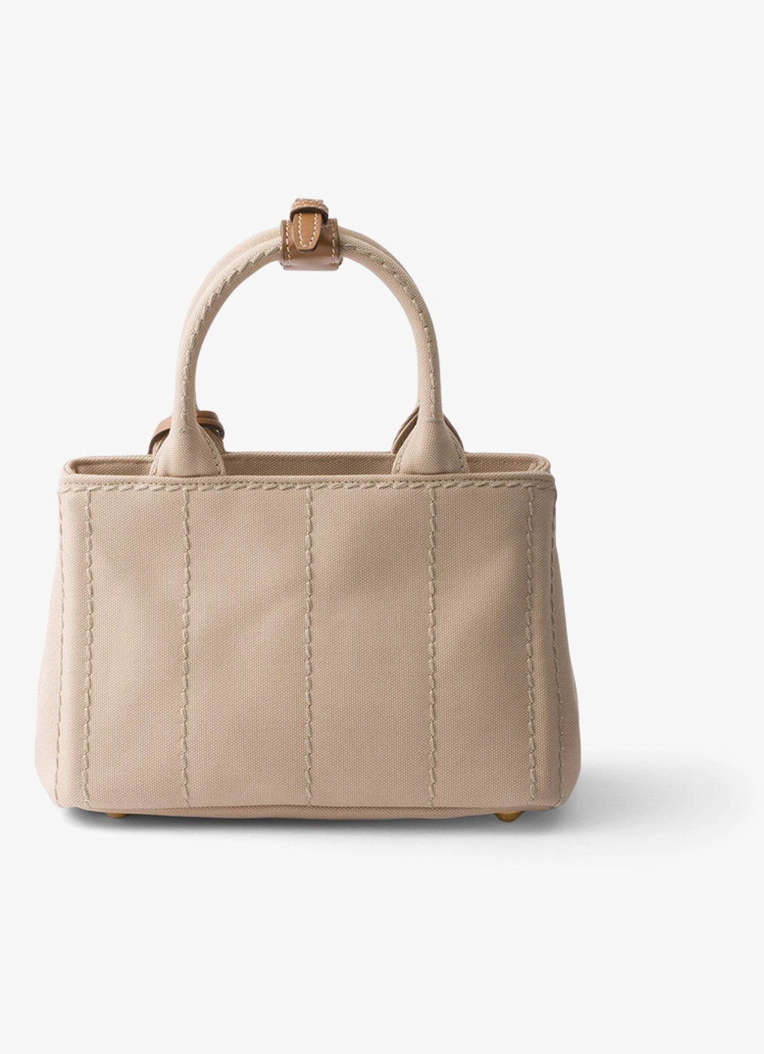 Prada Jardinière Mini handtas met leren details en logo - achterkant zand