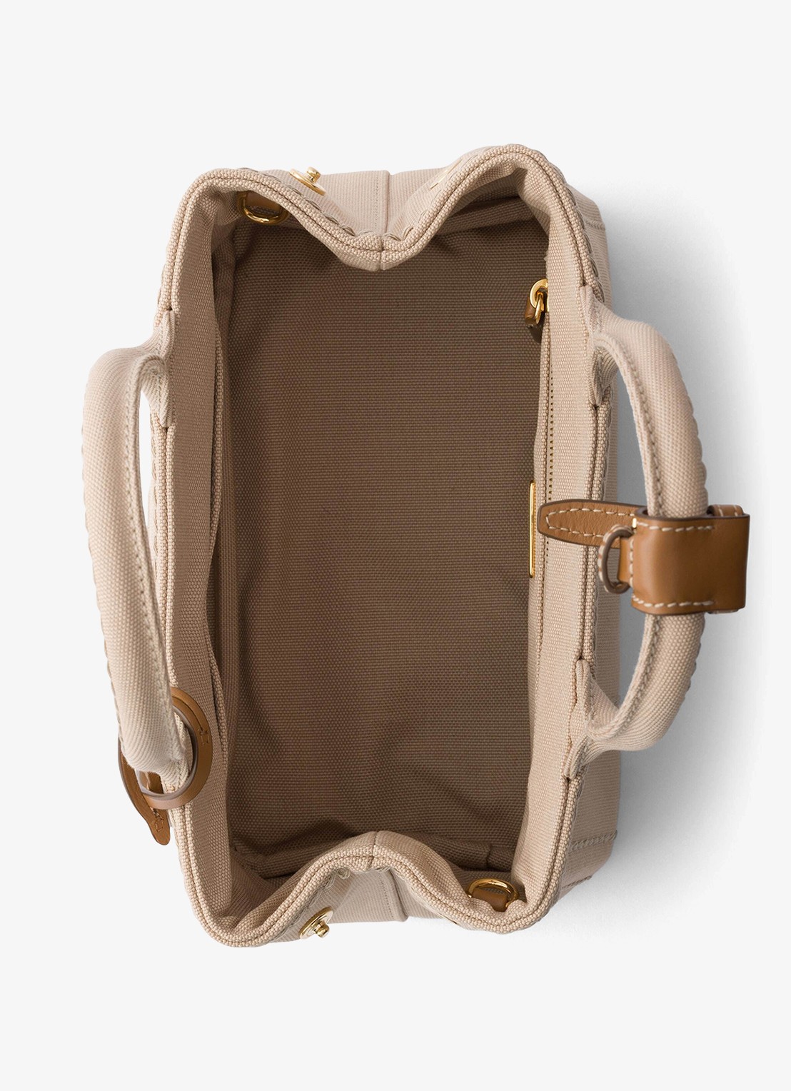 Prada Jardinière Mini handtas met leren details en logo - detail 3 zand