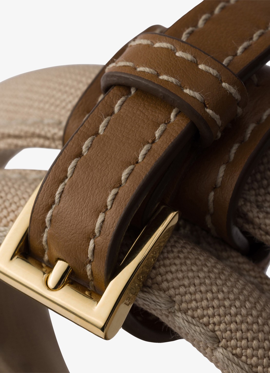 Prada Jardinière Mini handtas met leren details en logo - detail 4 zand