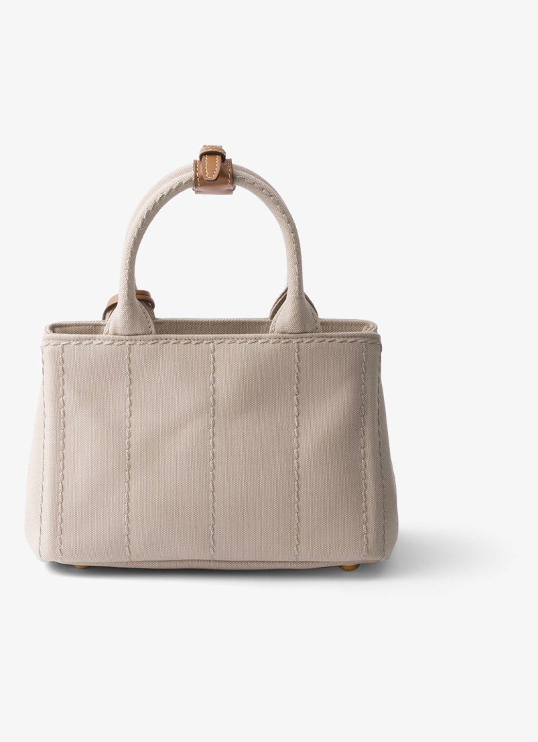 Prada Jardinière Mini handtas met leren details en logo - achterkant 3 beige