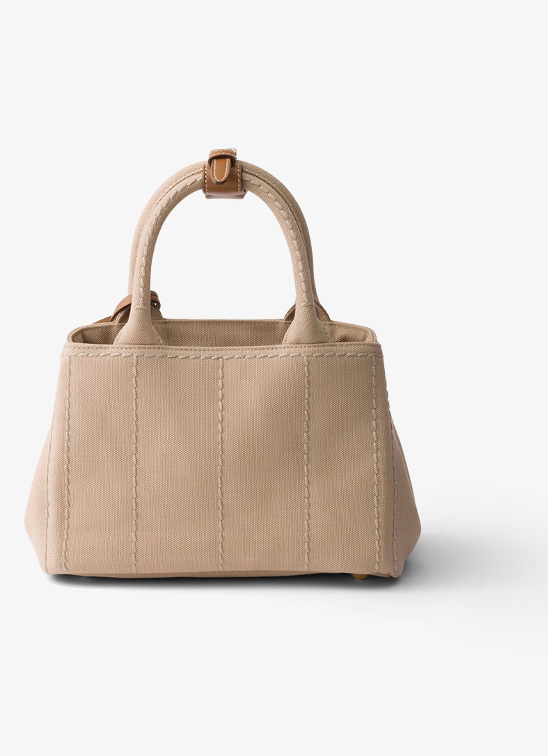 Prada Jardinière Mini handtas met leren details en logo - achterkant 5 gebroken wit