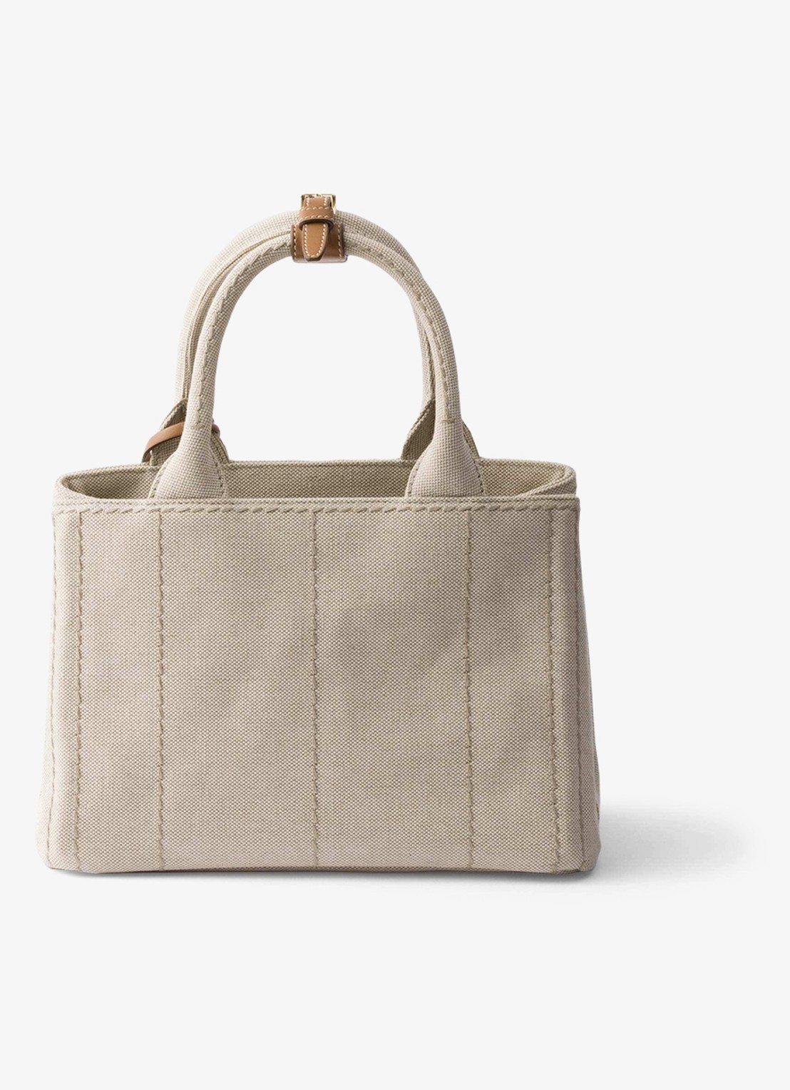 Prada Jardinière Small handtas met leren details en logo - achterkant beige