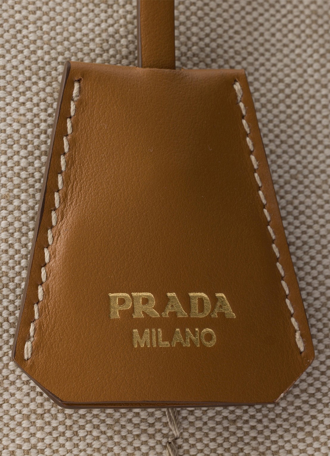Prada Jardinière Small handtas met leren details en logo - detail 6 beige