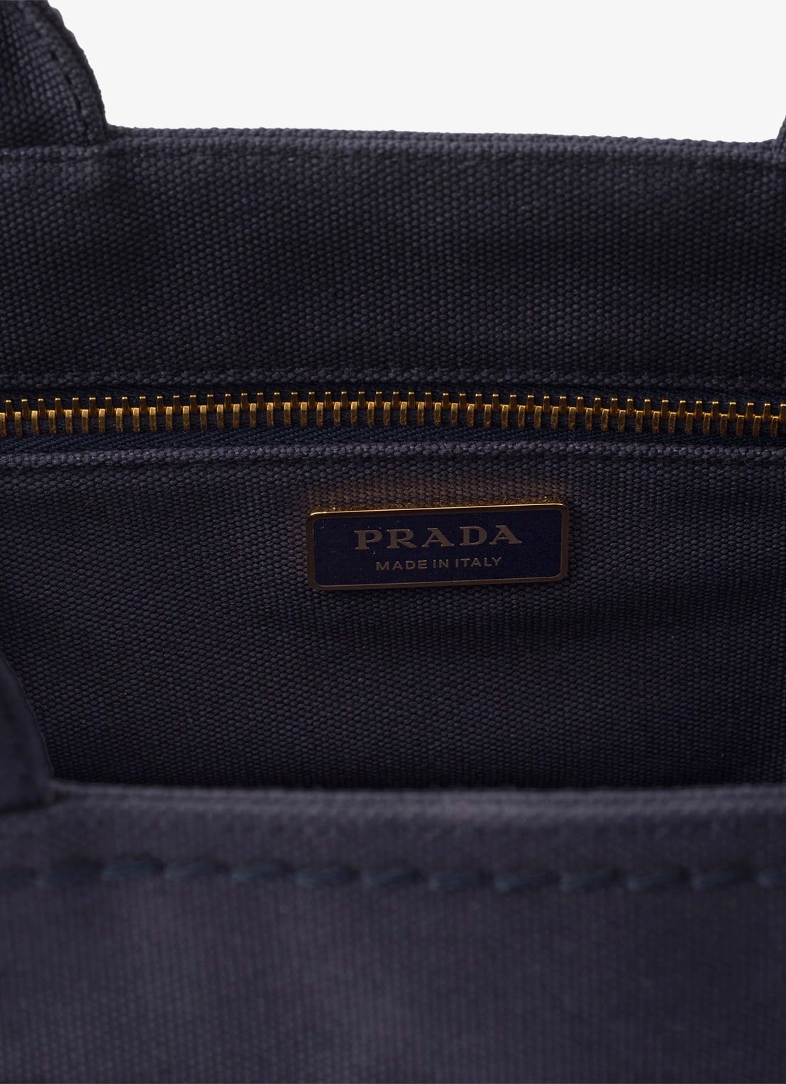 Prada Jardinière Small handtas met leren details en logo - detail 5 donkerblauw