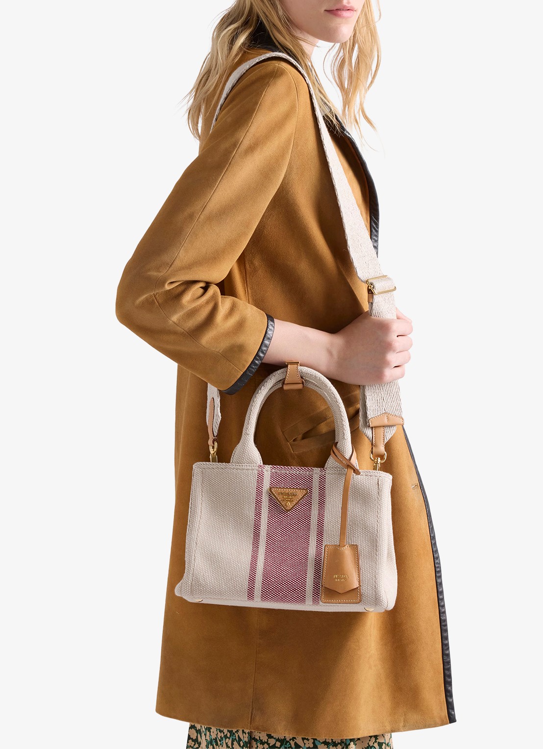Prada Jardinière Small handtas met leren details - detail 7 rood