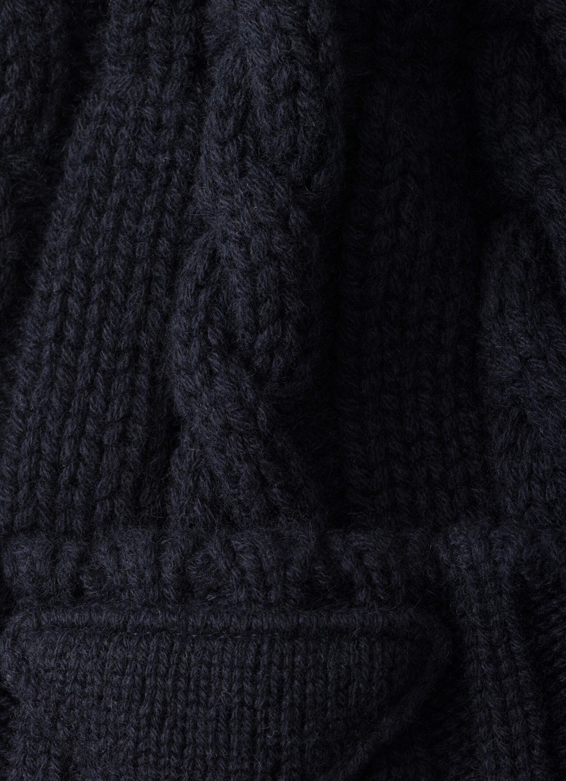 Prada Kabelgebreide muts van kasjmier - detail 2 donkerblauw