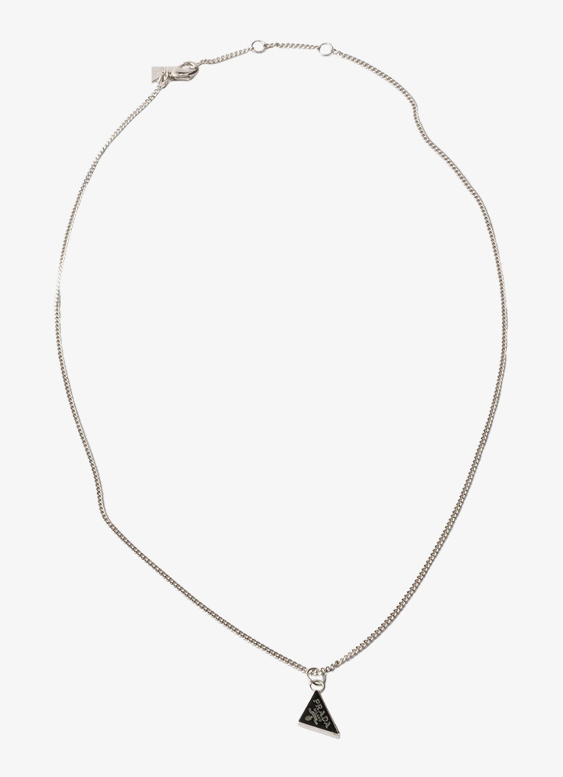 Prada Ketting met hanger - voorkant zilver