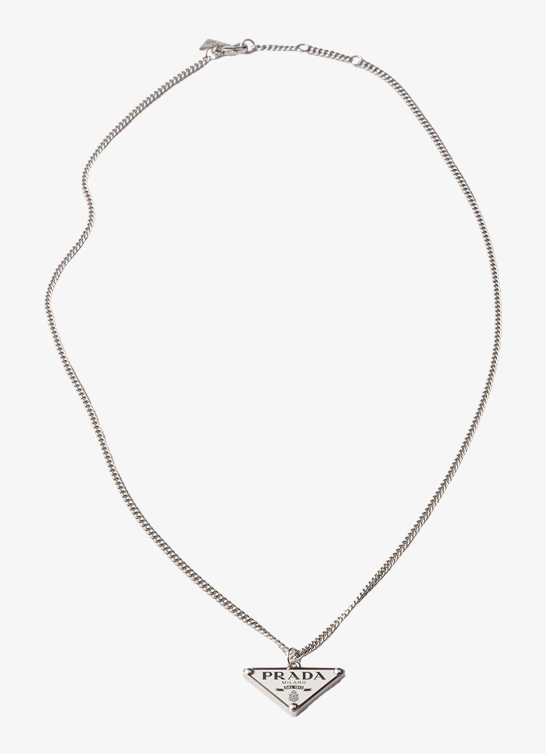 Prada Ketting met logo - voorkant 3 zilver